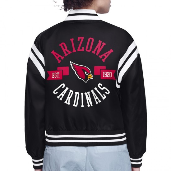 Arizona Cardinals Printed Logo Varsity Satin Jacket Arizona Cardinals Printed Logo Varsity Satin Jacket