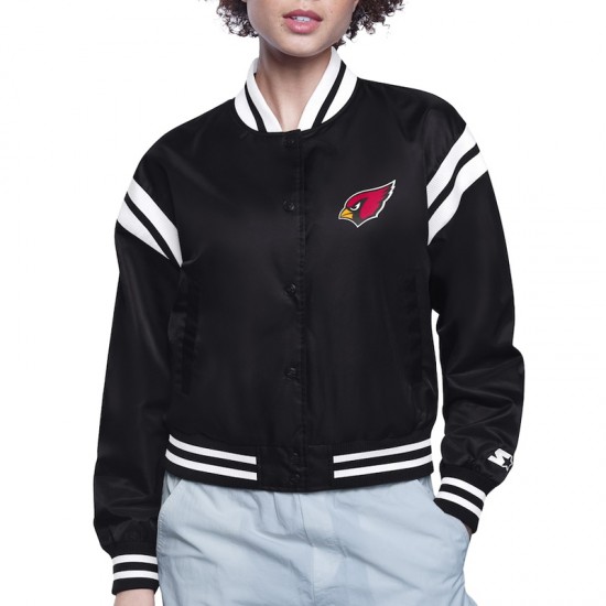 Arizona Cardinals Printed Logo Varsity Satin Jacket Arizona Cardinals Printed Logo Varsity Satin Jacket