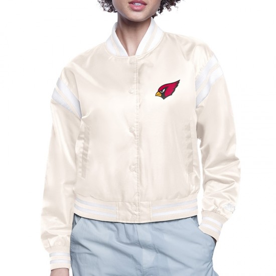 Arizona Cardinals Printed Logo Varsity Satin Jacket Arizona Cardinals Printed Logo Varsity Satin Jacket