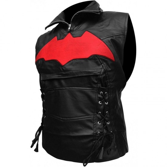 Arkham Knight Black Hooded Bat Style Vest and Jacket Arkham Knight Black Hooded Bat Style Vest and Jacket
