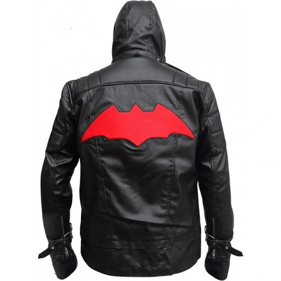 Arkham Knight Black Hooded Bat Style Vest and Jacket Arkham Knight Black Hooded Bat Style Vest and Jacket