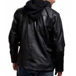 Arnold Terminator 5 Leather Jacket with Hood 