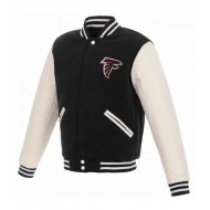 Atlanta Falcons Letterman White and Black Jacket 