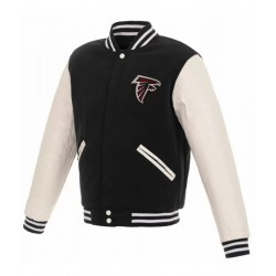 Atlanta Falcons Letterman White and Black Jacket 