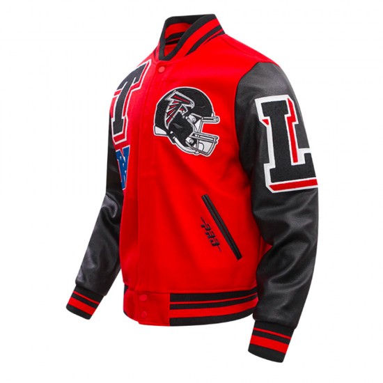 Atlanta Falcons Mashup Red & Black Varsity Jacket