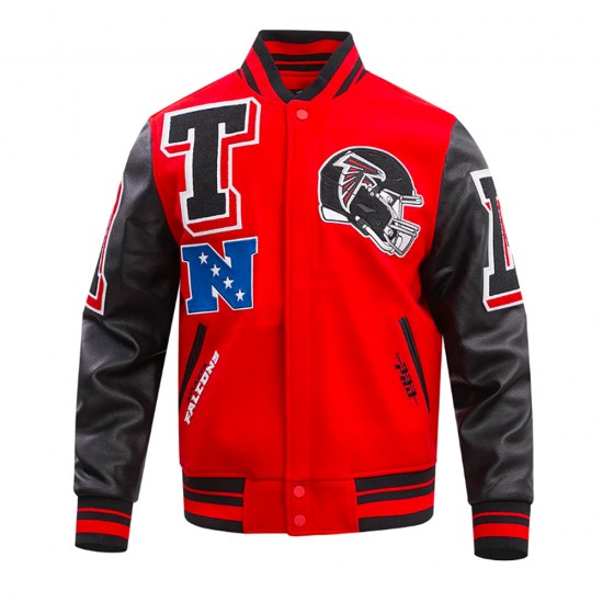 Atlanta Falcons Mashup Red & Black Varsity Jacket