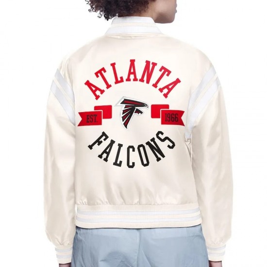Atlanta Falcons Printed Logo Varsity Satin Jacket Atlanta Falcons Printed Logo Varsity Satin Jacket