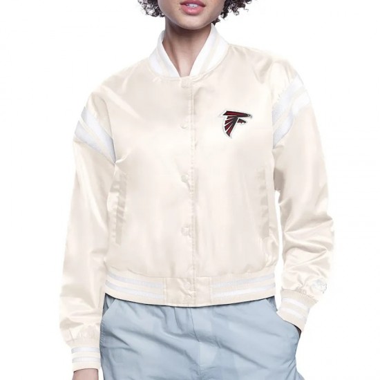 Atlanta Falcons Printed Logo Varsity Satin Jacket Atlanta Falcons Printed Logo Varsity Satin Jacket