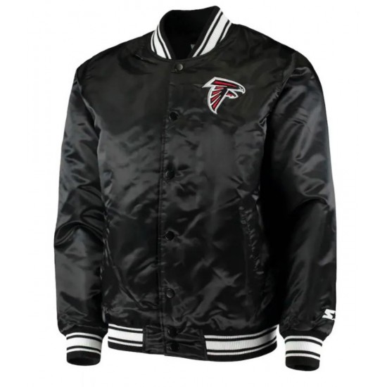 Atlanta Falcons Satin Black Starter Jacket Atlanta Falcons Satin Black Starter Jacket