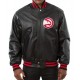 Atlanta Hawks Black Leather Varsity Jacket Atlanta Hawks Black Leather Varsity Jacket