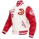 Atlanta Hawks Off White Wool Varsity Jacket Atlanta Hawks Off White Wool Varsity Jacket