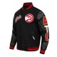 Atlanta Hawks Script Tail Classic Rib Black Varsity Jacket Atlanta Hawks Script Tail Classic Rib Black Varsity Jacket