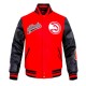 Atlanta Hawks Script Tail Classic Rib Red Varsity Jacket