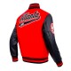 Atlanta Hawks Script Tail Classic Rib Red Varsity Jacket