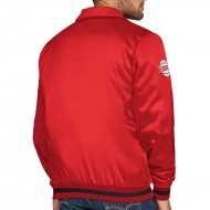 Atlanta Hawks Stitch Applique Red Satin Jacket 