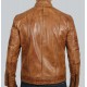 Austin Men’s Cafe Racer Lambskin Tan Leather Jacket