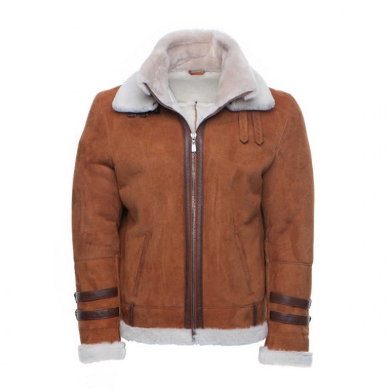 Aviator bomber Suede shearling jacket Aviator bomber Suede shearling jacket