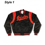 Baltimore Orioles 70’s Bomber Black Jacket