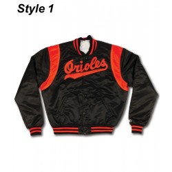 Baltimore Orioles 70’s Bomber Black Jacket