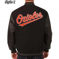 Baltimore Orioles Letterman Black Wool/Leather Jacket