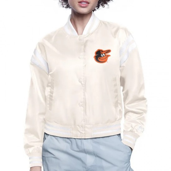Baltimore Orioles Printed Logo Varsity Satin Jacket Baltimore Orioles Printed Logo Varsity Satin Jacket