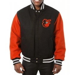 Baltimore Orioles Varsity Orange/Black Wool Jacket
