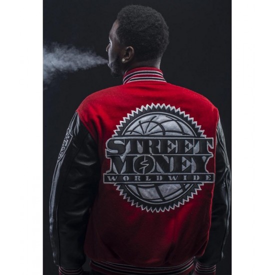 Bankroll Fresh Street Money Worldwide Letterman Jacket Bankroll Fresh Street Money Worldwide Letterman Jacket
