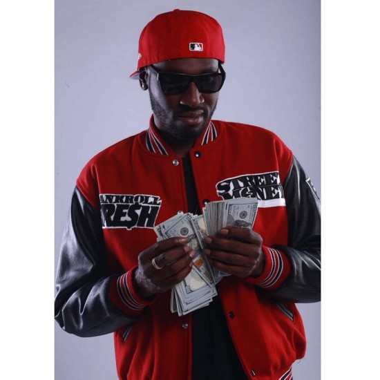 Bankroll Fresh Street Money Worldwide Letterman Jacket Bankroll Fresh Street Money Worldwide Letterman Jacket