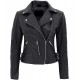Bari Women's Black Slim Fit Biker Style Real Leather Jacket Bari Women's Black Slim Fit Biker Style Real Leather Jacket