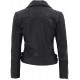 Bari Women's Black Slim Fit Biker Style Real Leather Jacket Bari Women's Black Slim Fit Biker Style Real Leather Jacket