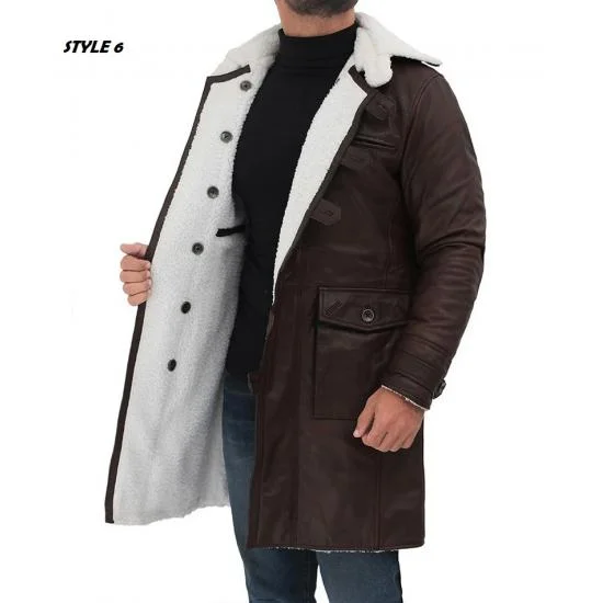 Mens Bane Knight Military Leather Cosplay Costume - Coat for Men