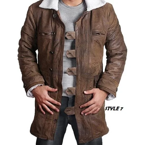 Mens Bane Knight Military Leather Cosplay Costume - Coat for Men