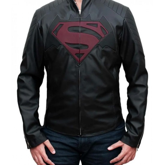 Batman vs Superman Dawn of Justice Maroon Leather Jacket