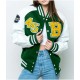 Baylor Collegiate University Green and White Varsity Jacket Baylor Collegiate University Green and White Varsity Jacket