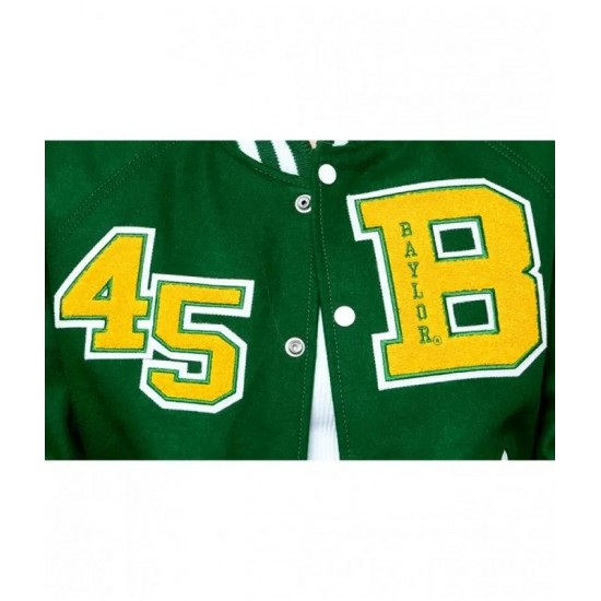 Baylor Collegiate University Green and White Varsity Jacket Baylor Collegiate University Green and White Varsity Jacket