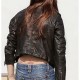 Biker Style Emma Watson Cropped Black Leather Jacket Biker Style Emma Watson Cropped Black Leather Jacket