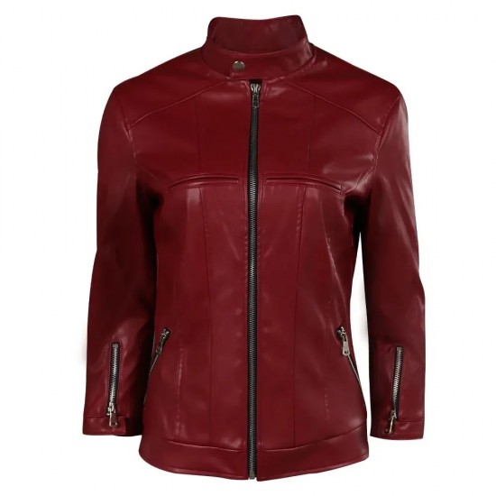 Biohazard Death Island Claire Redfield Real Leather Jacket
