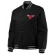 Black Chicago Bulls Poly Twill Full-Snap Jacket Black Chicago Bulls Poly Twill Full-Snap Jacket