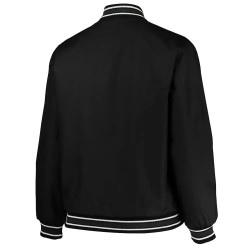 Black Chicago Bulls Poly Twill Full-Snap Jacket
