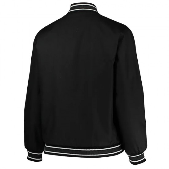 Black Chicago Bulls Poly Twill Full-Snap Jacket Black Chicago Bulls Poly Twill Full-Snap Jacket
