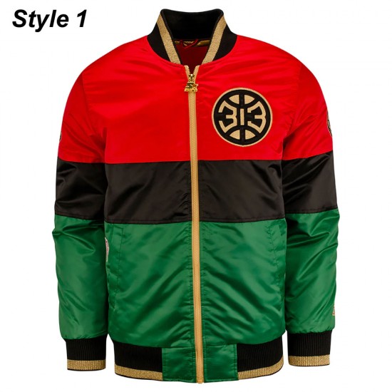 Black History Month Detroit Pistons Color Block Jacket Black History Month Detroit Pistons Color Block Jacket