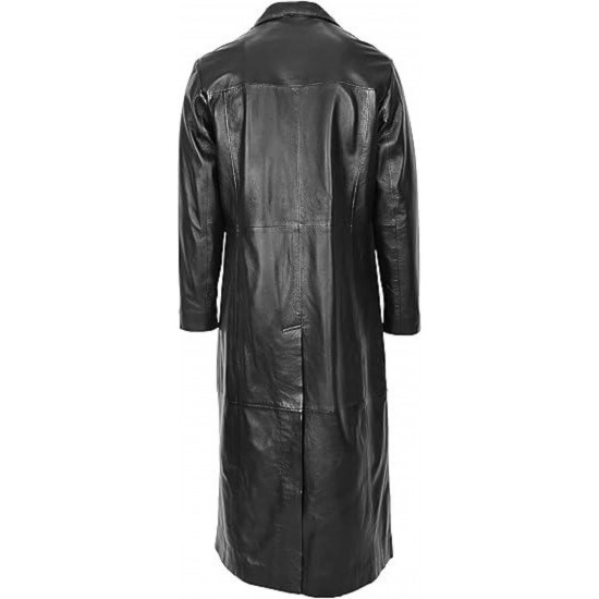 Black Leather Steampunk Trench Coat for Women Black Leather Steampunk Trench Coat for Women