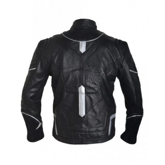 Black Panther Chadwick Boseman Tribute Black Leather Jacket