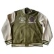 Black Pike Olive Green & Cream Varsity Jacket