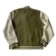 Black Pike Olive Green & Cream Varsity Jacket