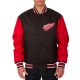 Black/Red Detroit Red Wings Two Hit Poly Twill Jacket Black/Red Detroit Red Wings Two Hit Poly Twill Jacket
