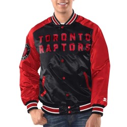 Black & Red Toronto Raptors Renegade Varsity Satin Jacket