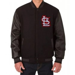 Black St. Louis Cardinals Letterman Jacket