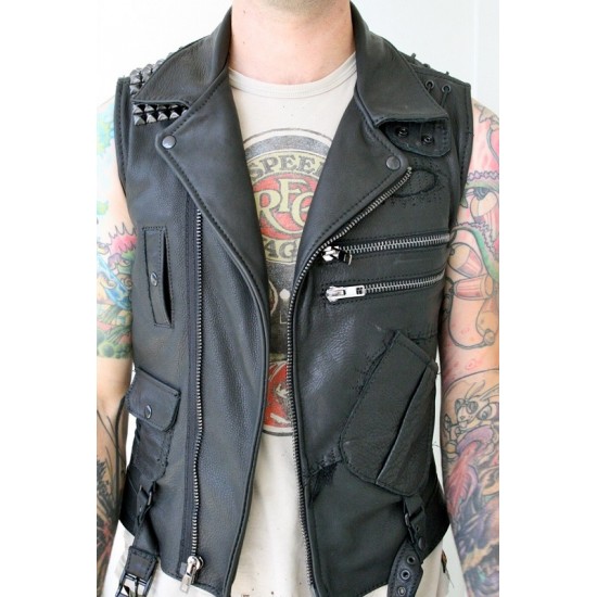 Black Studded leather vest Black Studded leather vest