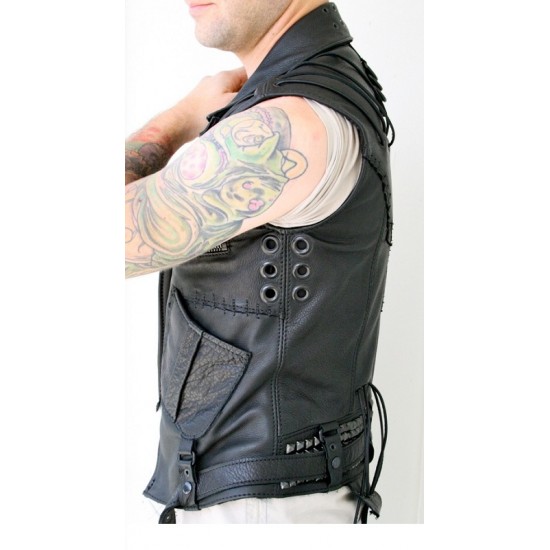 Black Studded leather vest Black Studded leather vest